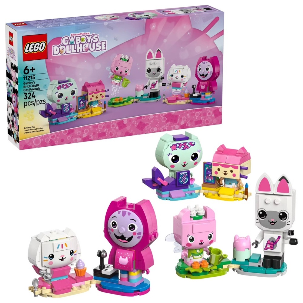 LEGO Gabby's Dollhouse Cat Friends Set - Pink/White (11215) 324pcs 6+ NIB Sealed